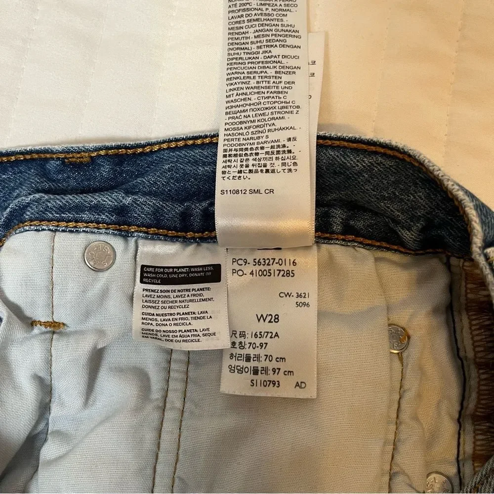 Levi’s 501 Denim Cutoff Shorts 28 Blue Distressed Boho Grunge Button Fly